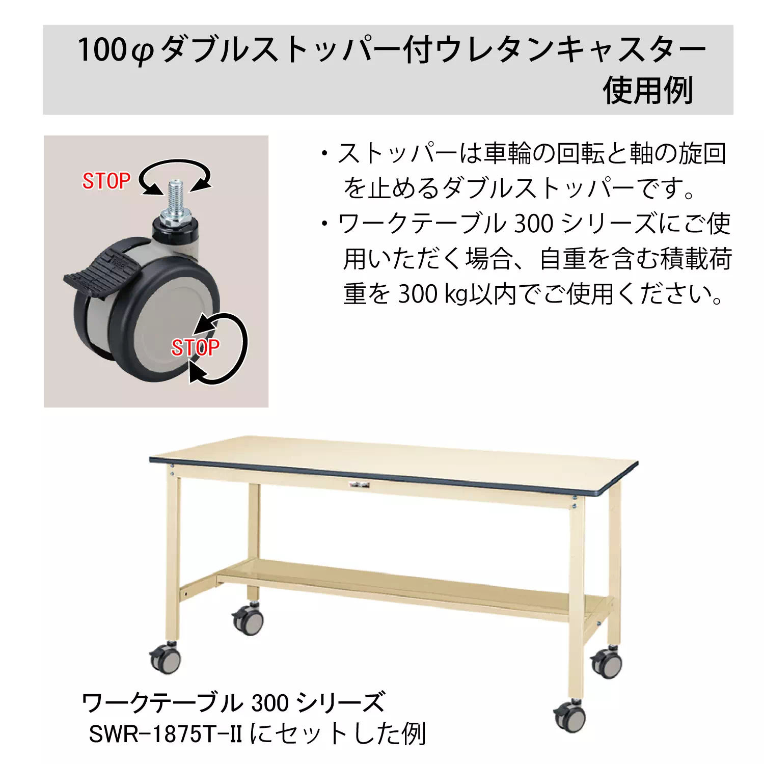 【オプション】ワークテーブル用キャスターセット
